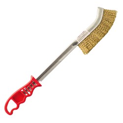 Cepillo Manual Acero Latonado Mango Rojo 34 cm.